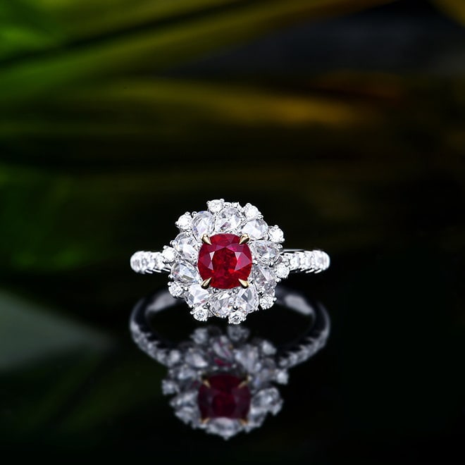 14k Gold 1.83 Ctw Natural Ruby & Diamond Ring/pendant( Without Chain ): Ref:230970381 // gold content:14k gold // ring size:7. 25us // // main gemstone:ruby // shape:oval // carat weight:1ct // color:pigeonblood red // treatment:natural // // adjacent gemstone 2 :