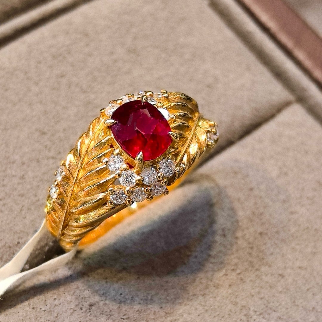 14k Gold 1.41 Ctw Natural Ruby & Diamond Ring - 3