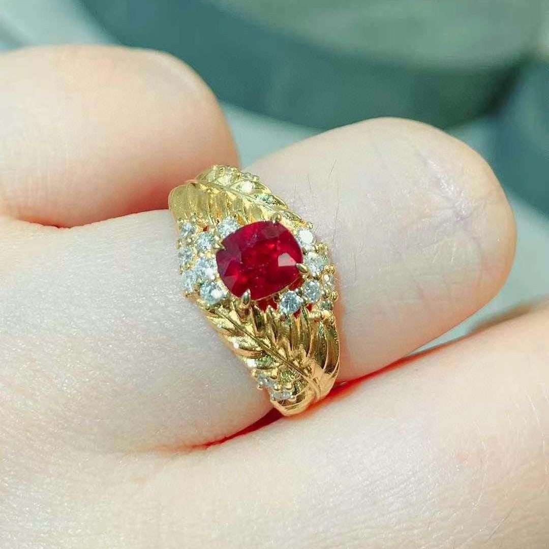 14k Gold 1.41 Ctw Natural Ruby & Diamond Ring - 5