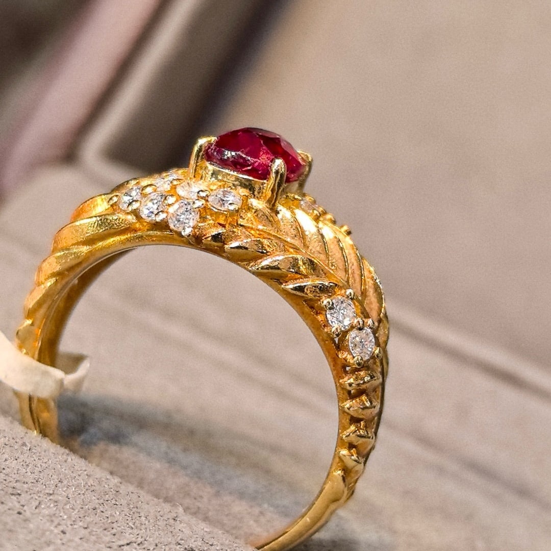 14k Gold 1.41 Ctw Natural Ruby & Diamond Ring - 6