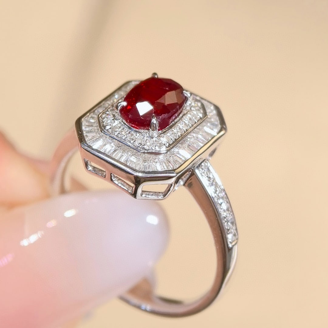 14k Gold 1.53 Ctw Natural Ruby & Diamond Ring - 4