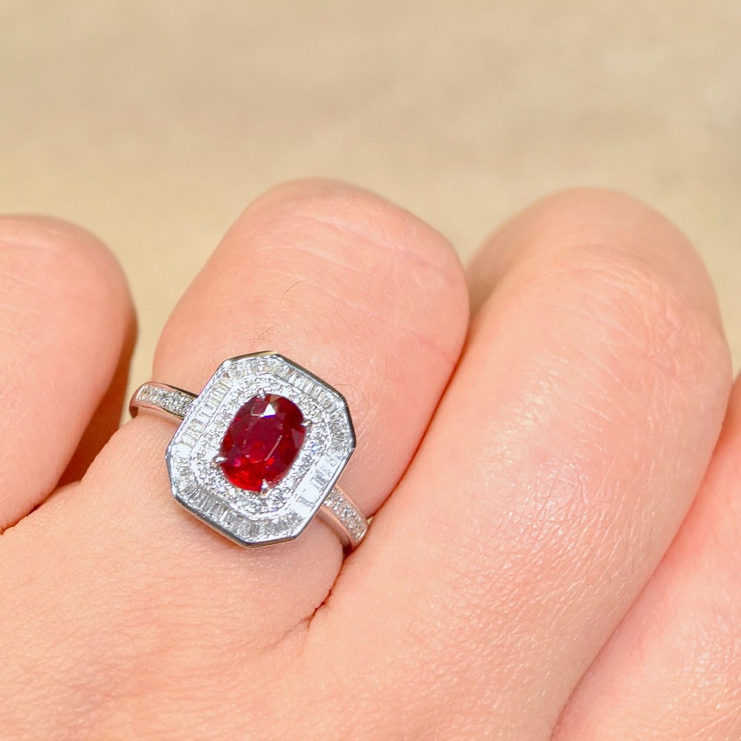 14k Gold 1.53 Ctw Natural Ruby & Diamond Ring - 5