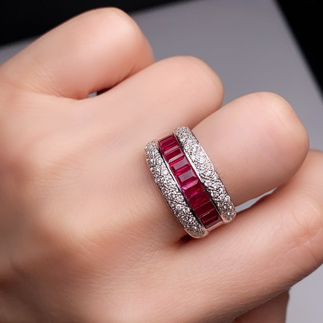 14k Gold 2.46 Ctw Natural Ruby & Diamond Ring - 2