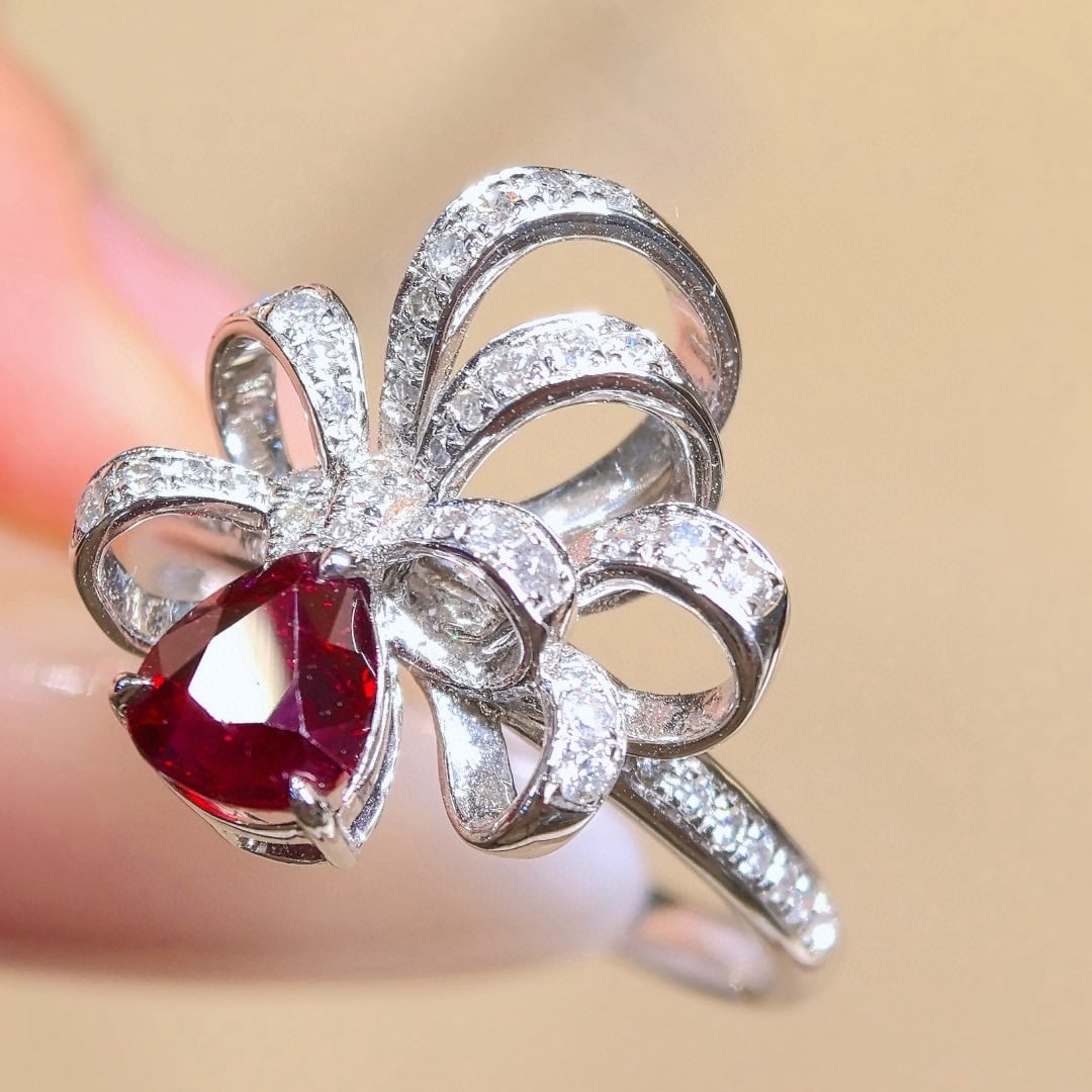 14k Gold 1.43 Ctw Natural Ruby & Diamond Ring - 3