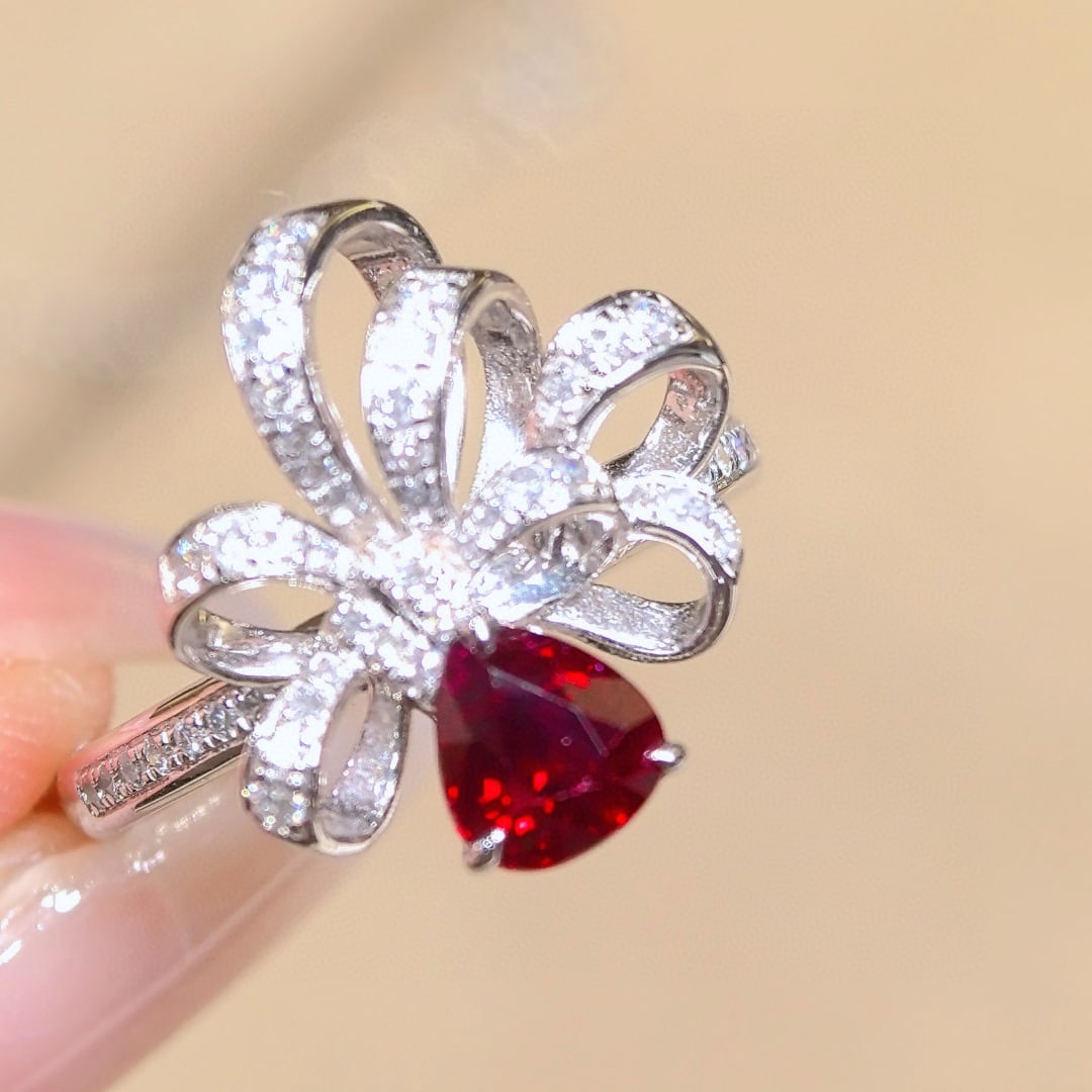 14k Gold 1.43 Ctw Natural Ruby & Diamond Ring - 4