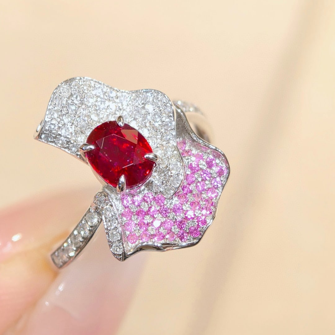 14k Gold 1.38 Ctw Natural Ruby & Diamond Ring - 6