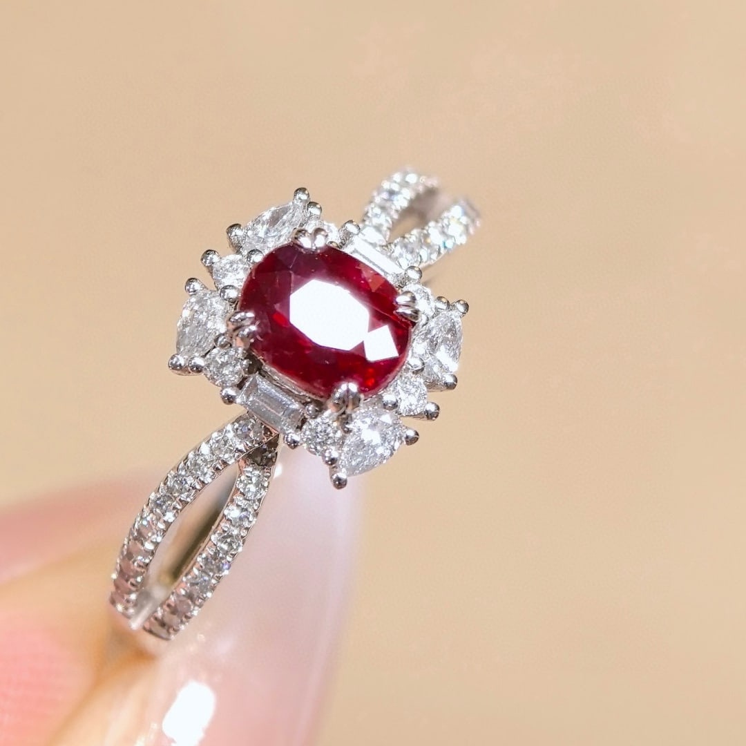 14k Gold 1.38 Ctw Natural Ruby & Diamond Ring - 2