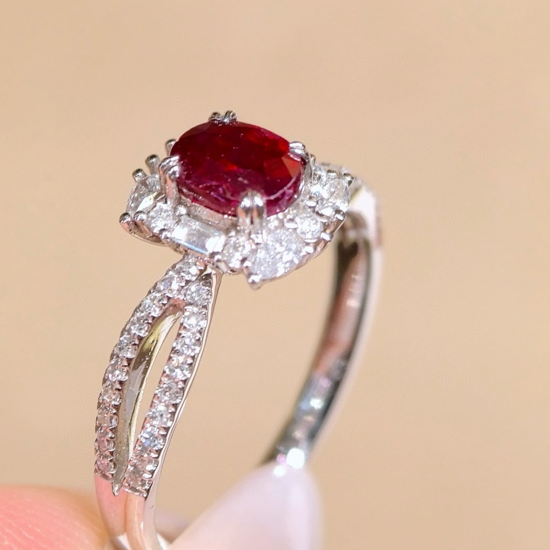 14k Gold 1.38 Ctw Natural Ruby & Diamond Ring - 3