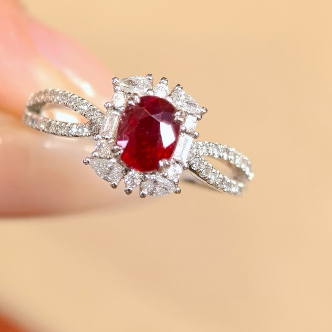 14k Gold 1.38 Ctw Natural Ruby & Diamond Ring - 4