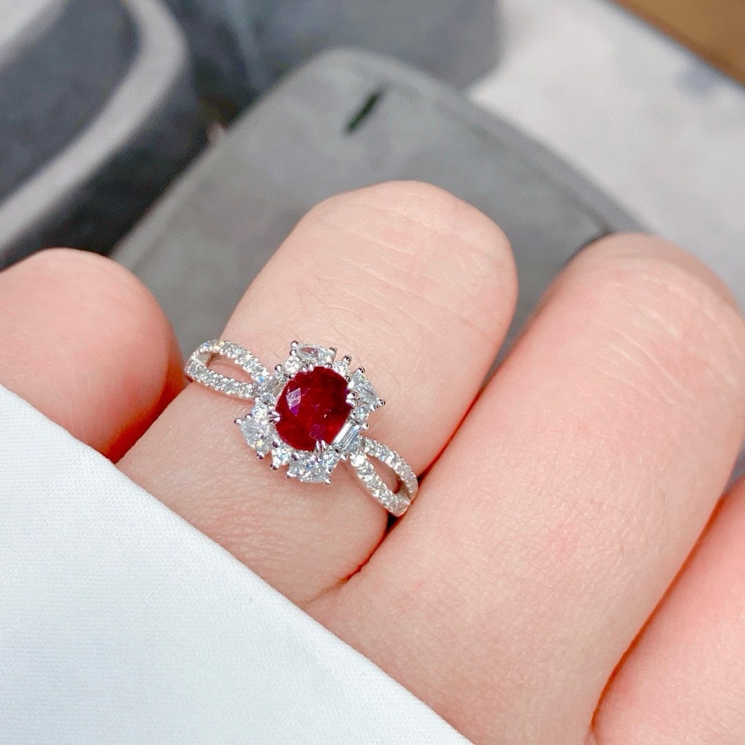 14k Gold 1.38 Ctw Natural Ruby & Diamond Ring - 5