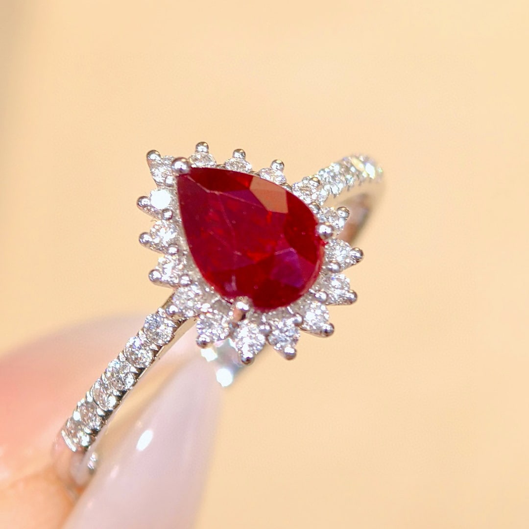 14k Gold 1.28 Ctw Natural Ruby & Diamond Ring - 2