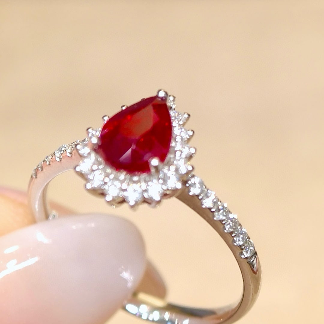 14k Gold 1.28 Ctw Natural Ruby & Diamond Ring - 4