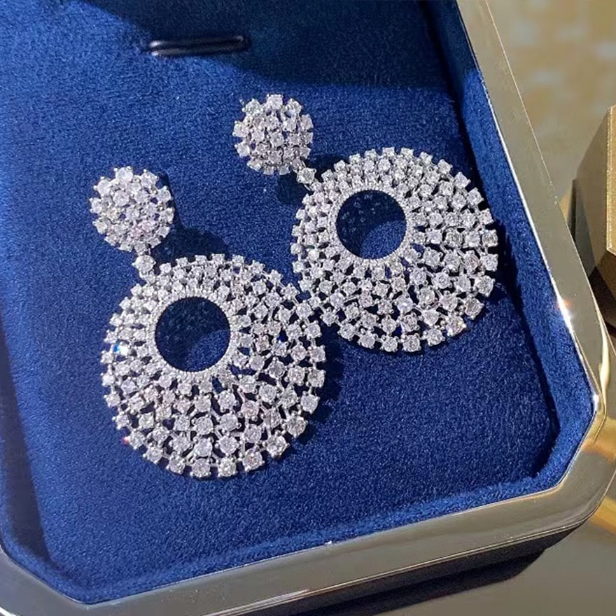 14k Gold 3.50 Ct Natural H Diamond Earrings (1 of 5)