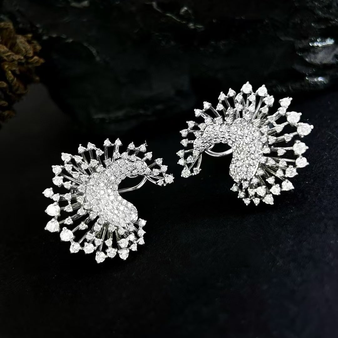 14k Gold 1.44 Ct Natural H Diamond Earrings: Ref:230971030 // gold content:14k gold // main gemstone:diamond // shape:round // carat weight:1. 44ct // clarity grade:vs-si // color:h // treatment:natural // cut grade:g // Condition: NewLow