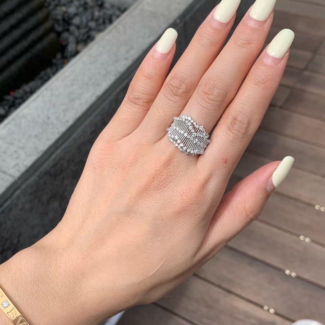 14k Gold 0.8 Ct Natural H Diamond Ring - 6