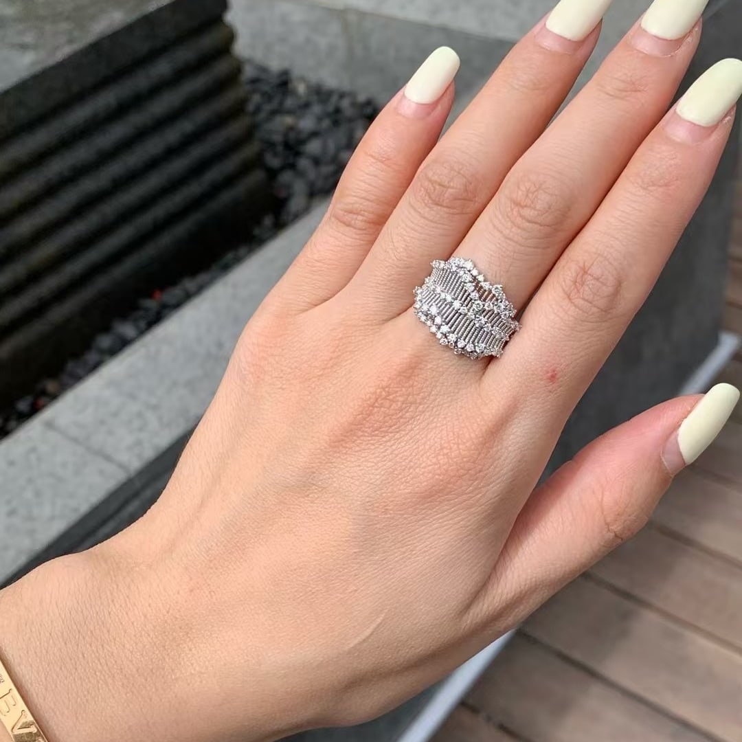 14k Gold 0.8 Ct Natural H Diamond Ring - 7