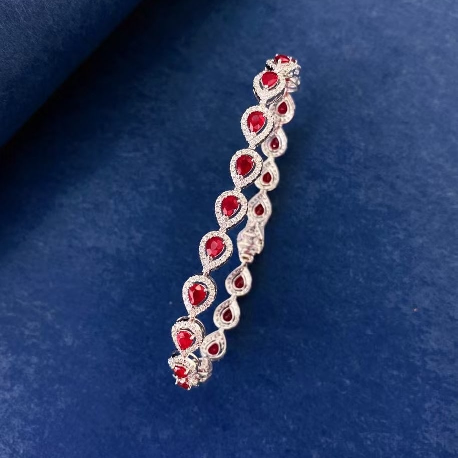 14k Gold 5.03 Ctw Natural Ruby & Diamond Bracelet (1 of 6)