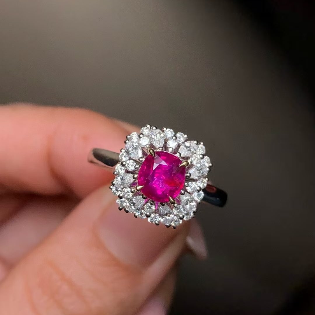 14k Gold 1.76 Ctw Natural Ruby & Diamond Ring - 2