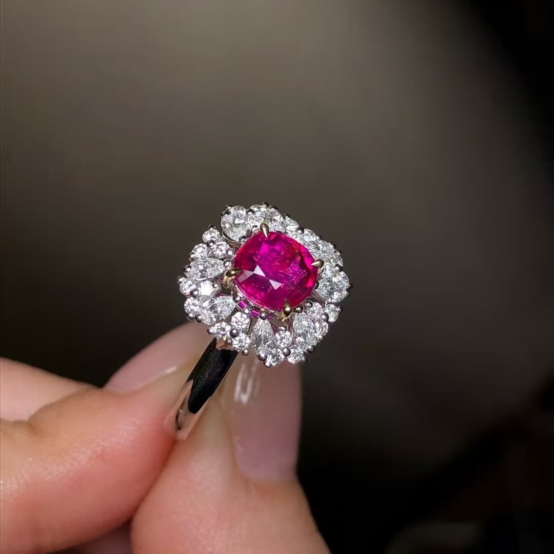 14k Gold 1.76 Ctw Natural Ruby & Diamond Ring - 3