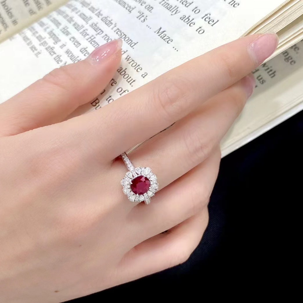 14k Gold 1.73 Ctw Natural Ruby & Diamond Ring - 2