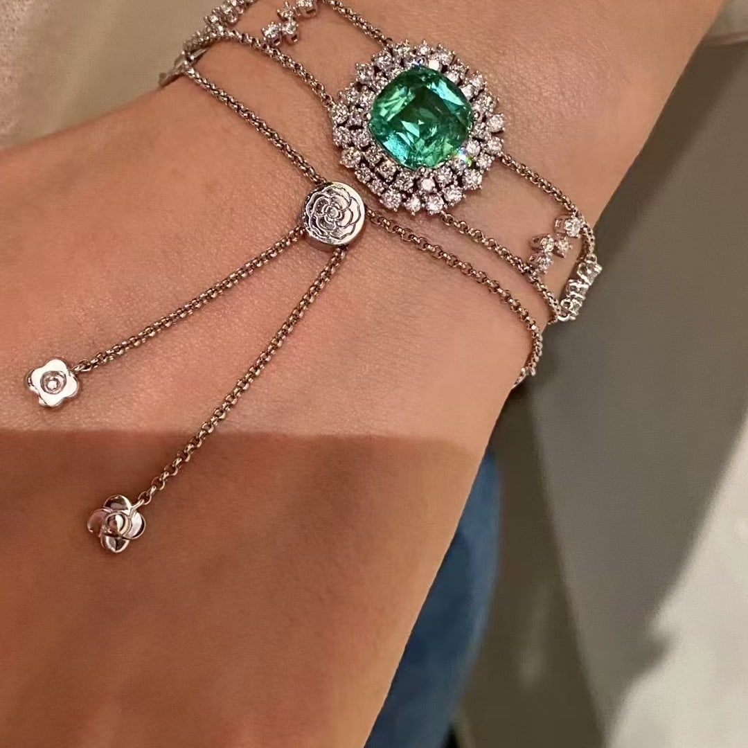 14k Gold 7.70 Ctw Natural Tourmaline & Diamond Necklace - 4