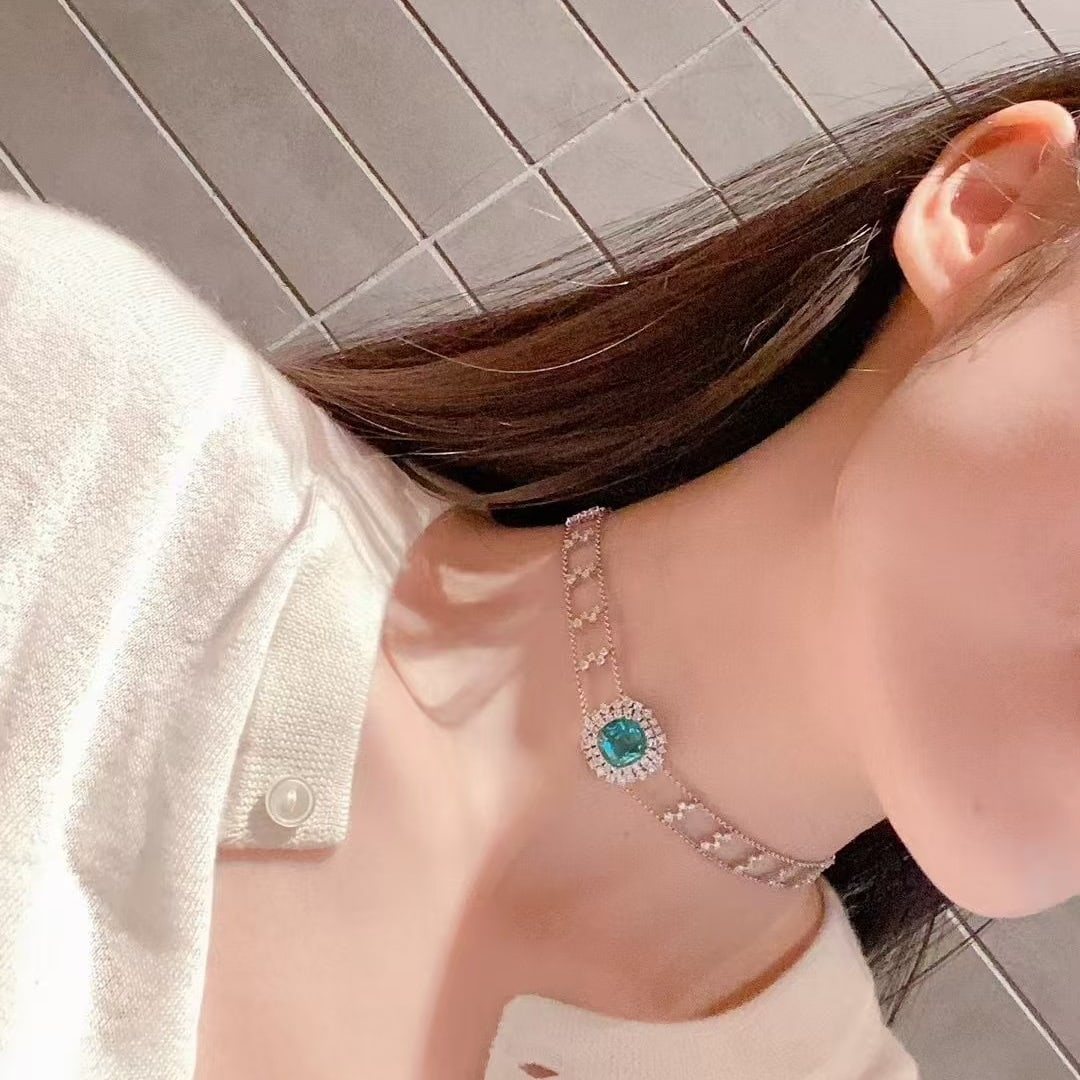 14k Gold 7.70 Ctw Natural Tourmaline & Diamond Necklace - 5