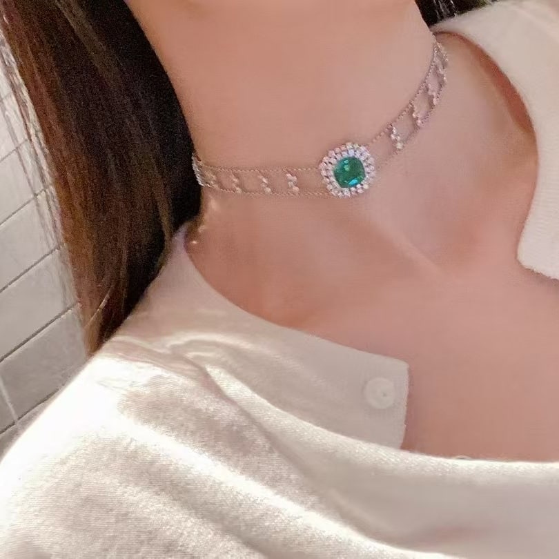 14k Gold 7.70 Ctw Natural Tourmaline & Diamond Necklace - 6