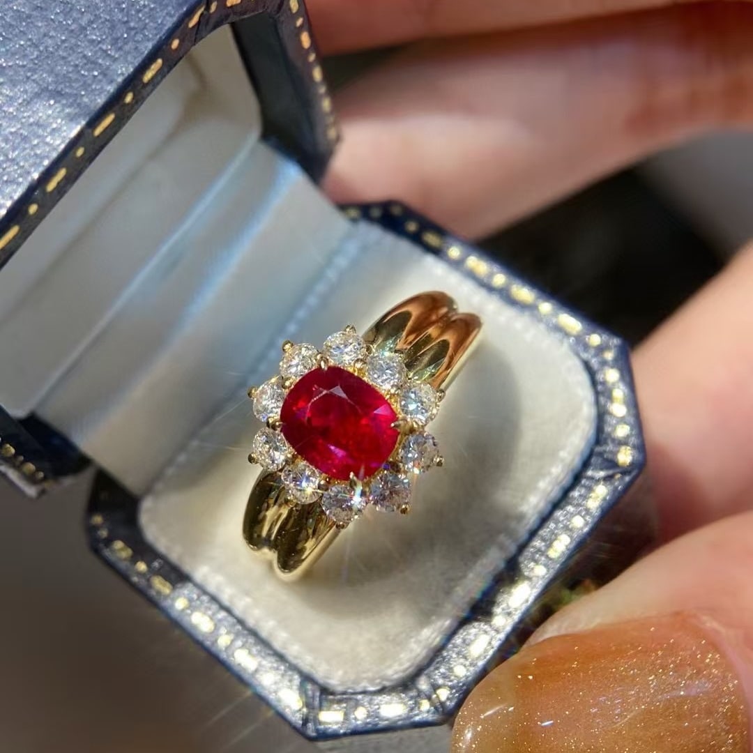 14k Gold 2.36 Ctw Natural Ruby & Diamond Ring - 2