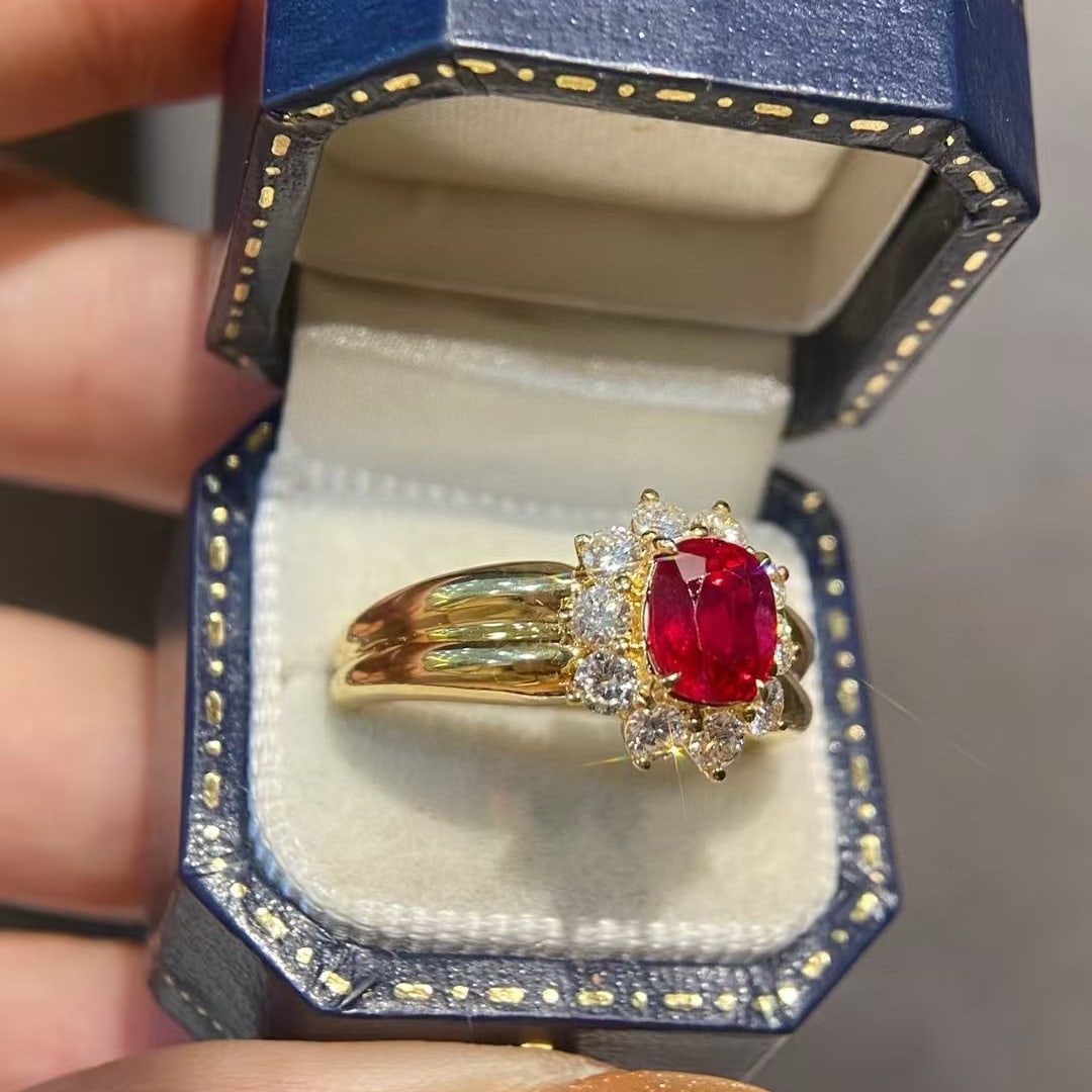 14k Gold 2.36 Ctw Natural Ruby & Diamond Ring - 3