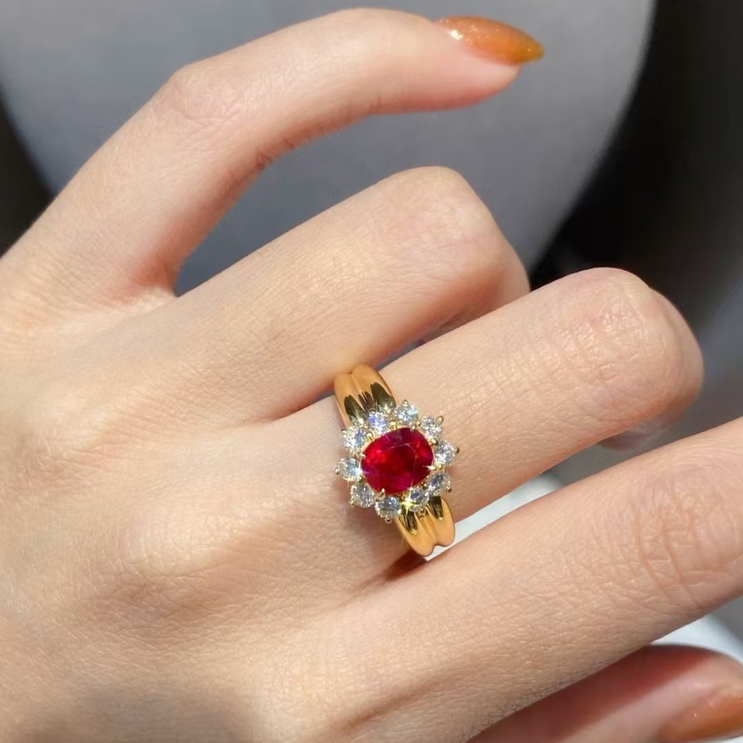 14k Gold 2.36 Ctw Natural Ruby & Diamond Ring - 4