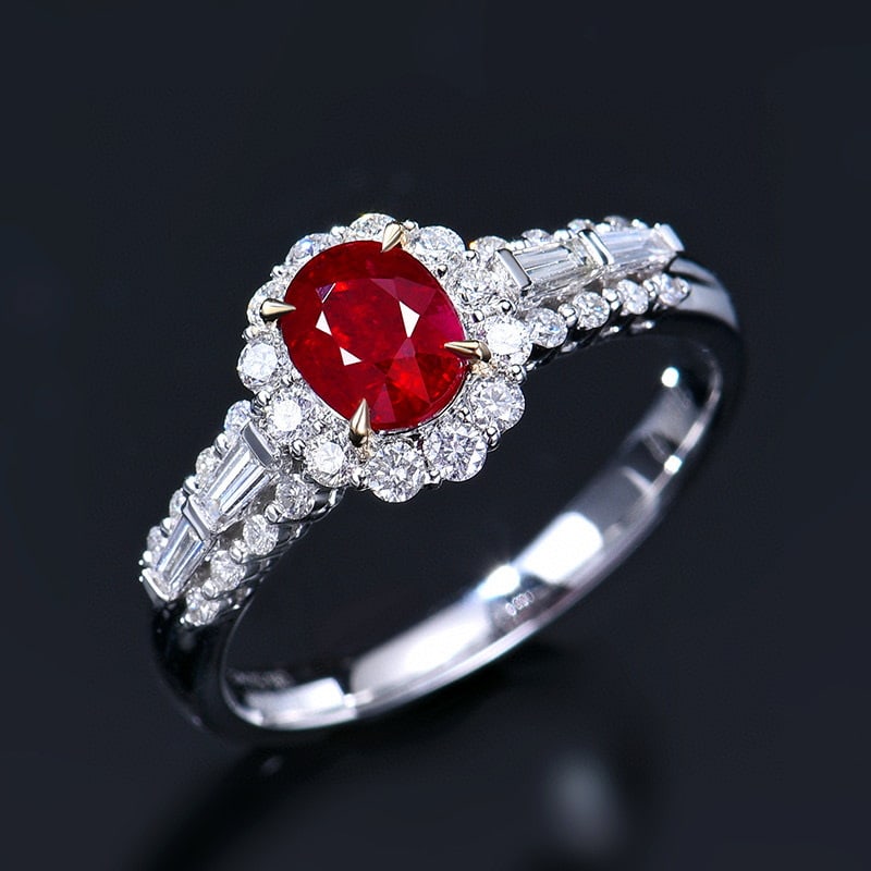 14k Gold 1.54 Ctw Natural Ruby & Diamond Ring - 4
