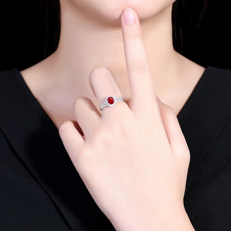 14k Gold 1.54 Ctw Natural Ruby & Diamond Ring - 6