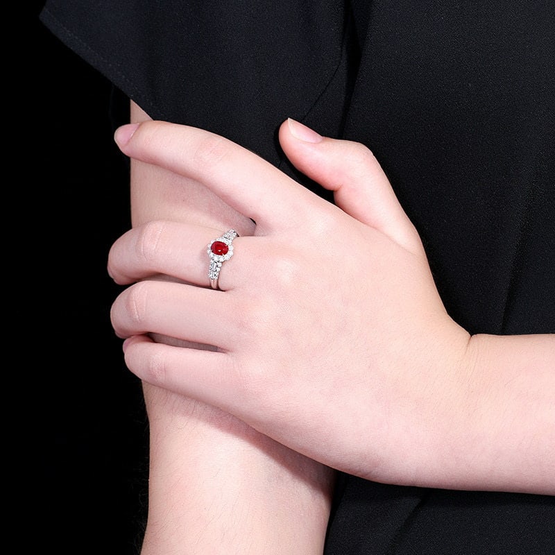 14k Gold 1.54 Ctw Natural Ruby & Diamond Ring - 7