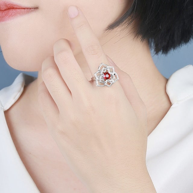 14k Gold 1.35 Ctw Natural Ruby & Diamond Ring - 7