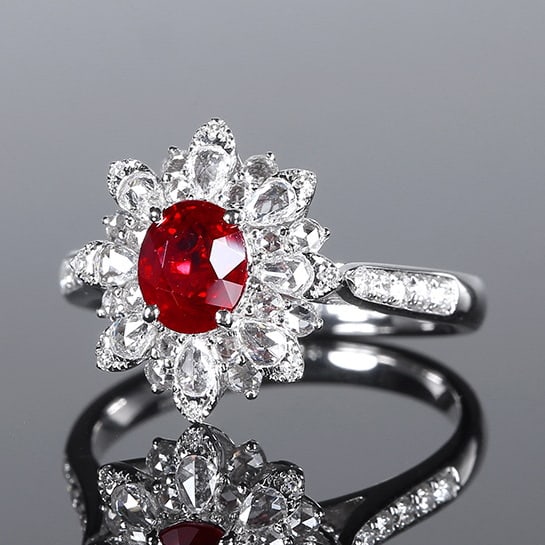 14k Gold 1.59 Ctw Natural Ruby & Diamond Ring - 2