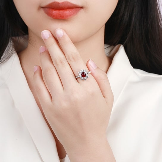 14k Gold 1.59 Ctw Natural Ruby & Diamond Ring - 5