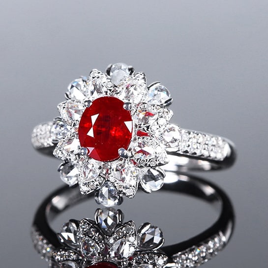 14k Gold 1.61 Ctw Natural Ruby & Diamond Ring - 2