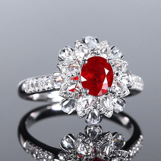 14k Gold 1.61 Ctw Natural Ruby & Diamond Ring - 3