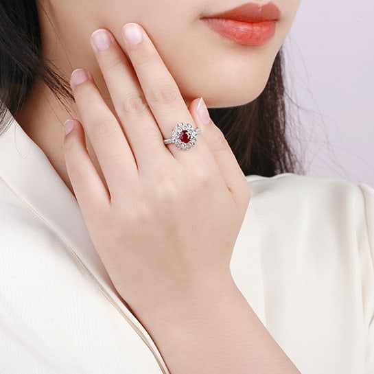 14k Gold 1.61 Ctw Natural Ruby & Diamond Ring - 6