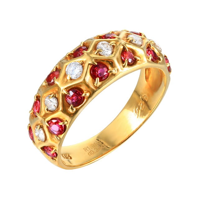 14k Gold 1.25 Ctw Natural Ruby & Diamond Ring - 4