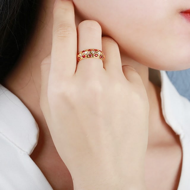 14k Gold 1.25 Ctw Natural Ruby & Diamond Ring - 5