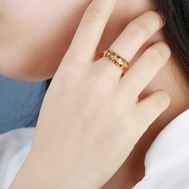 14k Gold 1.25 Ctw Natural Ruby & Diamond Ring - 6