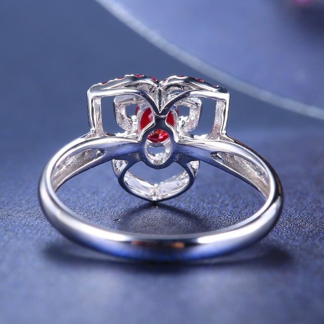 14k Gold 0.38 Ctw Natural Ruby & Diamond Ring - 4