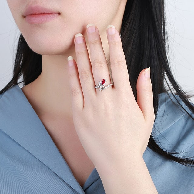 14k Gold 1.58 Ctw Natural Ruby & Diamond Ring - 5