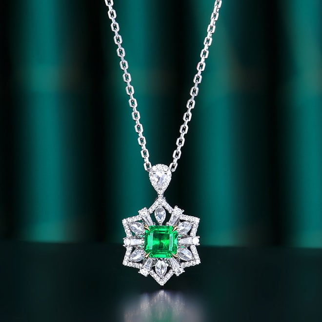 14k Gold 1.45 Ctw Vivid Green Natural Emerald & Diamond Ring/pendant( Without Chain ): Ref:230972090 // gold content:14k gold // ring size:7. 25us // // main gemstone:emerald // shape:octagonal // carat weight:0. 76ct // color:vivid green // treatment:natural // // adjacent gemstone