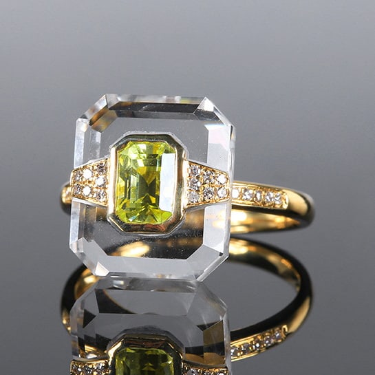 14k Gold 1.36 Ctw Natural Chrysoberyl & Diamond Ring - 2