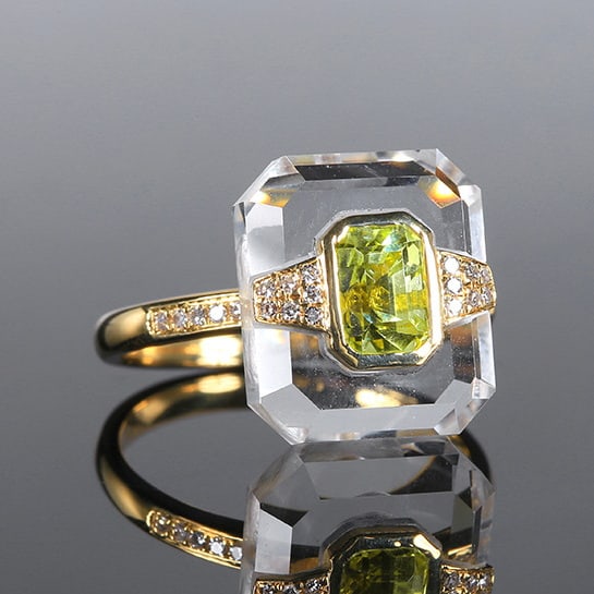 14k Gold 1.36 Ctw Natural Chrysoberyl & Diamond Ring - 3