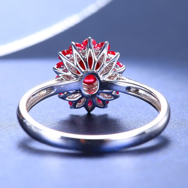 14k Gold 0.87 Ctw Natural Ruby & Diamond Ring - 4