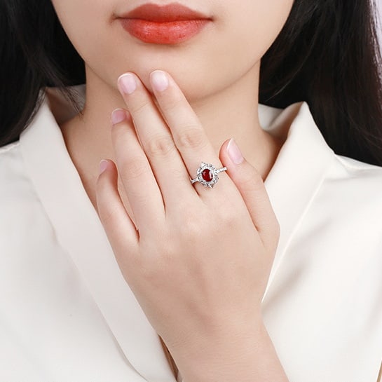 14k Gold 1.69 Ctw Natural Ruby & Diamond Ring - 5