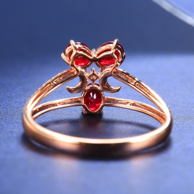 14k Gold 1.07 Ctw Natural Ruby & Diamond Ring - 4